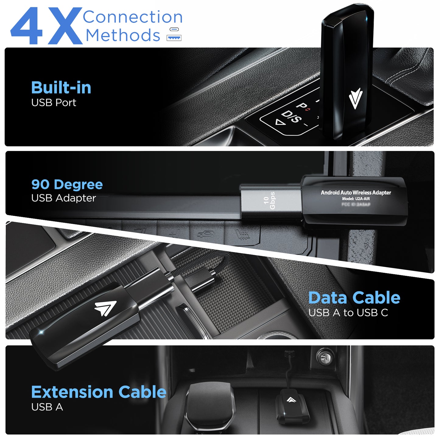 MSXTTLY U2A-AIR Android Auto Wireless Adapter